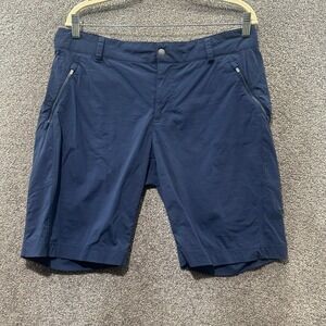 LL Bean Vista Trekking Shorts Womens 14 Navy Blue Nylon Stretch Hiking Gorp